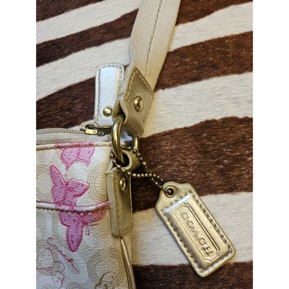 Vintage Y2k Coach Pink Butterfly Momogram Print Crossbody Purse - Picture 5 of 8